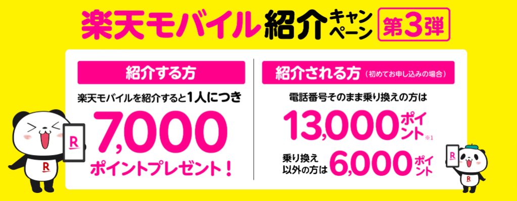 楽天モバイル紹介キャンペーン
